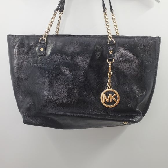 MICHAEL Michael Kors Black Leather Jet Set Chain Straps Tote - Picture 4 of 14